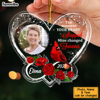 Personalized Memorial Cardinal The Moment Your Heart Stopped Ornament 29882 thumb 1