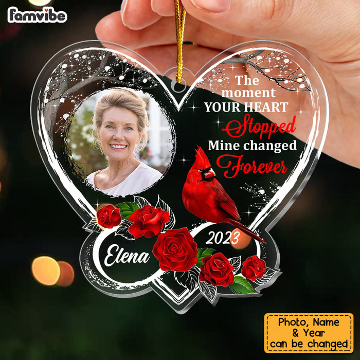 Personalized Memorial Cardinal The Moment Your Heart Stopped Ornament 29882 1