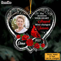 Personalized Memorial Cardinal The Moment Your Heart Stopped Ornament 29882 thumb 1