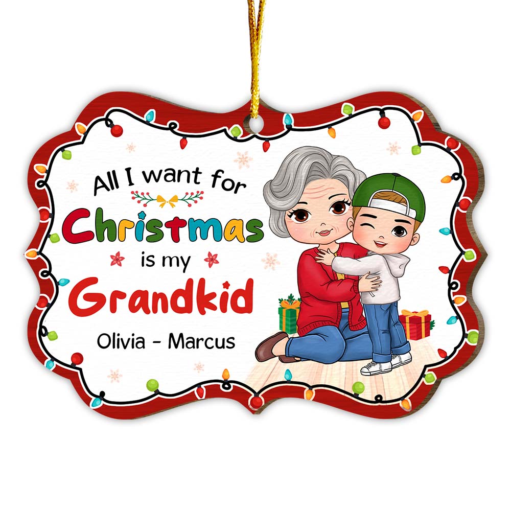 Personalized Gift For Grandma All I Want For Christmas Benelux Ornament 29883 Primary Mockup