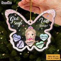 Personalized Gift For Granddaughter I Am Butterfly 5 Layered Shaker Ornament 29884 thumb 1