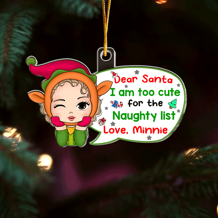 Personalized Too Cute For The Naughty List Granddaughter Ornament 29894 1