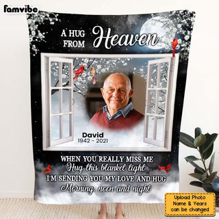 Personalized A Hug From Heaven Custom Photo Blanket 29896