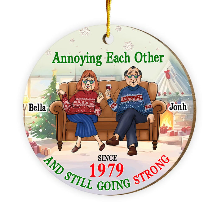 Personalized Gift For Couple Annoying Each Other Circle Ornament 29899 1