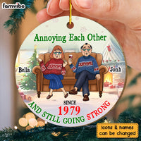 Personalized Gift For Couple Annoying Each Other Circle Ornament 29899 thumb 1