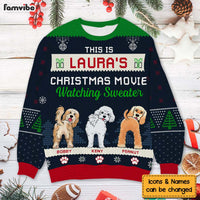 Personalized Christmas Gift For Dog Lover Movie Watching Ugly Sweater 29900 thumb 1