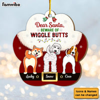 Personalized Santa Beware Of Wiggle Butts Paw Ornament 29901 thumb 1