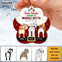 Personalized Santa Beware Of Wiggle Butts Paw Ornament 29901 thumb 1