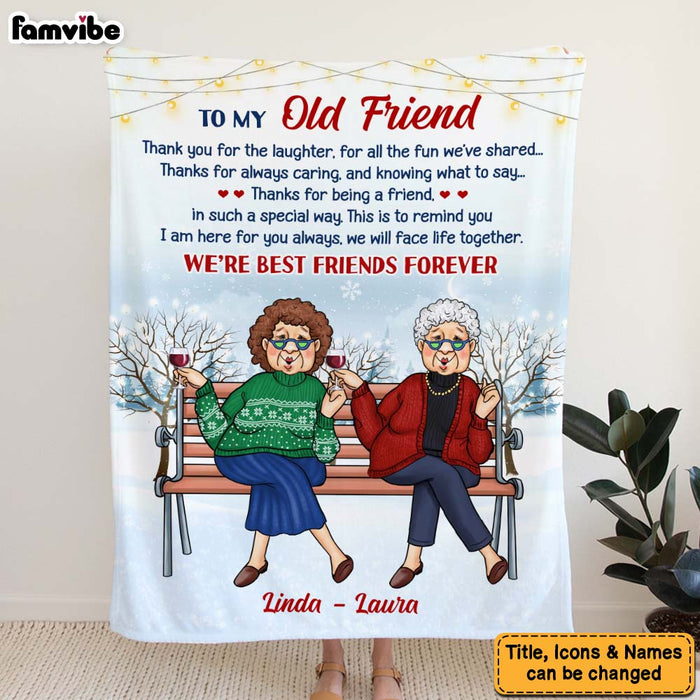 Personalized Gift For Friend Thank You For The Laughter Christmas Blanket 29904 1