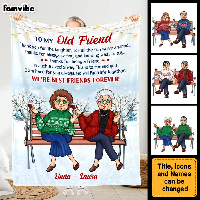 Personalized Gift For Friend Thank You For The Laughter Christmas Blanket 29904 1