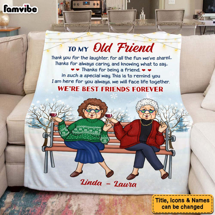 Personalized Gift For Friend Thank You For The Laughter Christmas Blanket 29904 1