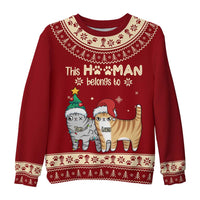 Personalized This Hooman Belongs To Ugly Sweater 29909 thumb 1