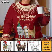Personalized This Hooman Belongs To Ugly Sweater 29909 thumb 1