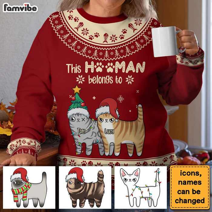 Personalized This Hooman Belongs To Ugly Sweater 29909 1