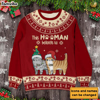 Personalized This Hooman Belongs To Ugly Sweater 29909 thumb 1