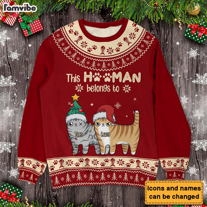 Personalized This Hooman Belongs To Ugly Sweater 29909 1