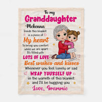 Personalized Gift For Granddaughter I'll Be Hugging You Christmas Blanket 29910 thumb 1