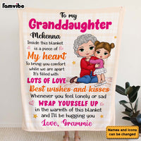 Personalized Gift For Granddaughter I'll Be Hugging You Christmas Blanket 29910 thumb 1