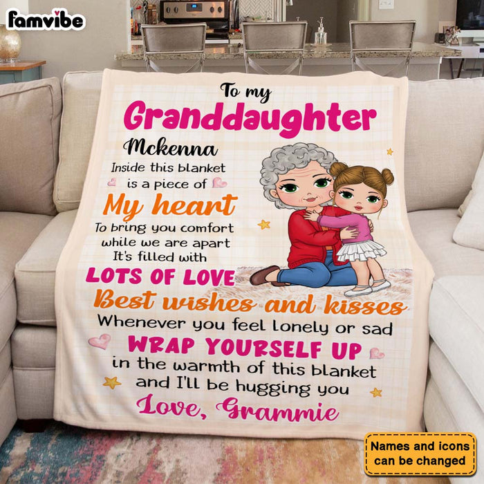 Personalized Gift For Granddaughter I'll Be Hugging You Christmas Blanket 29910 1