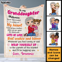 Personalized Gift For Granddaughter I'll Be Hugging You Christmas Blanket 29910 thumb 1