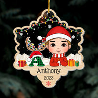 Personalized Gift For Grandson Alphabet Reindeer Ornament 29911 thumb 1