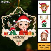 Personalized Gift For Grandson Alphabet Reindeer Ornament 29911 thumb 1