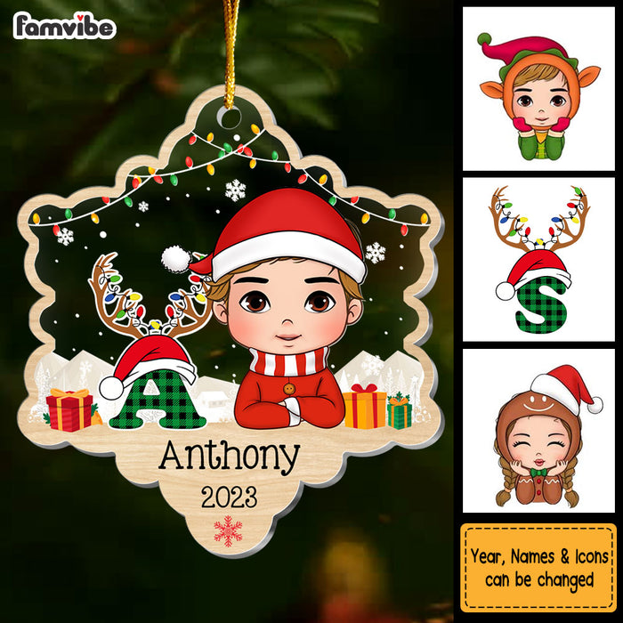 Personalized Gift For Grandson Alphabet Reindeer Ornament 29911 1