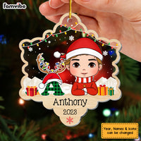 Personalized Gift For Grandson Alphabet Reindeer Ornament 29911 thumb 1