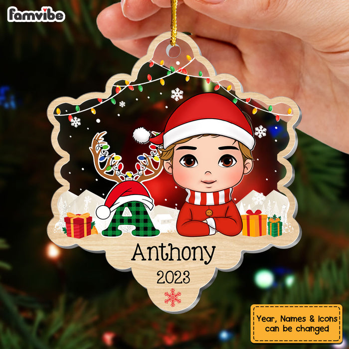Personalized Gift For Grandson Alphabet Reindeer Ornament 29911 1