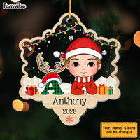 Personalized Gift For Grandson Alphabet Reindeer Ornament 29911 thumb 1