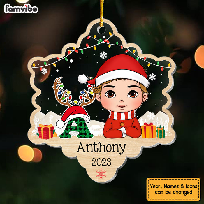 Personalized Gift For Grandson Alphabet Reindeer Ornament 29911 1