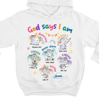 Personalized Gift For Granddaughter Gods Says I Am Elephant Kid Kid T Shirt - Kid Hoodie - Kid Sweatshirt 29913 thumb 1