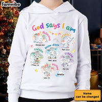 Personalized Gift For Granddaughter Gods Says I Am Elephant Kid Kid T Shirt - Kid Hoodie - Kid Sweatshirt 29913 thumb 1