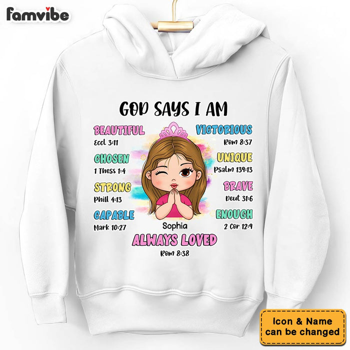Personalized Gift For Granddaughter God Says Bible Verses Kid T Shirt - Kid Hoodie - Kid Sweatshirt 29914 1