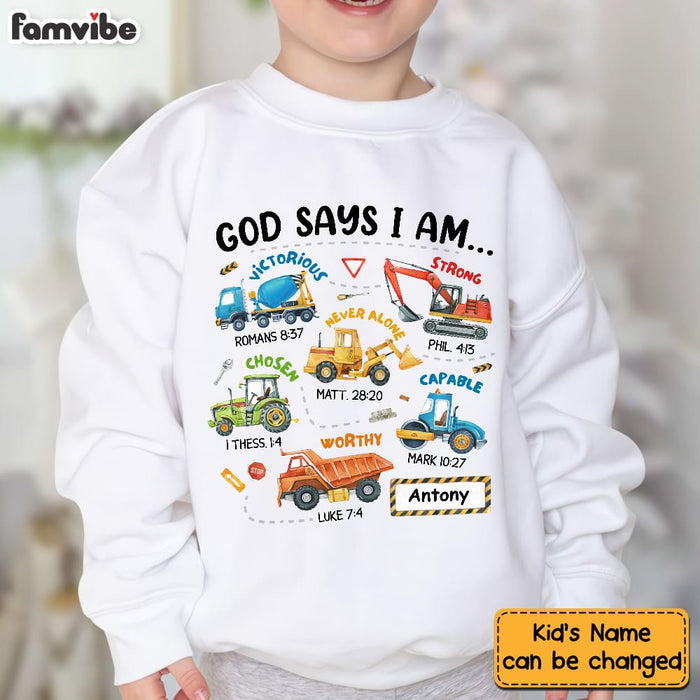 Personalized Gifts For Grandson Construction Machines I Am Kid T Shirt - Kid Hoodie - Kid Sweatshirt 29917 1