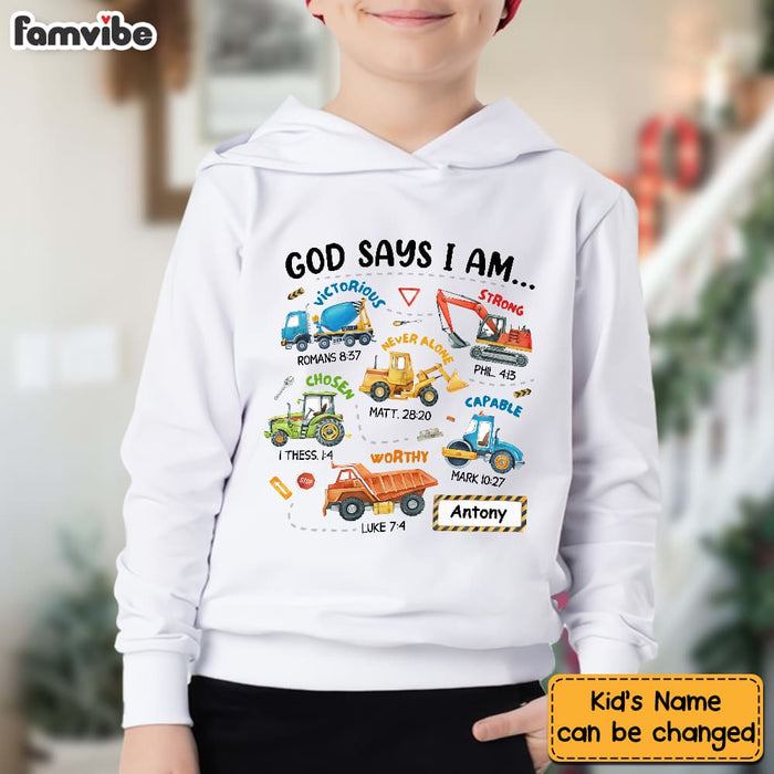 Personalized Gifts For Grandson Construction Machines I Am Kid T Shirt - Kid Hoodie - Kid Sweatshirt 29917 1