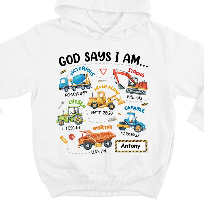 Personalized Gifts For Grandson Construction Machines I Am Kid T Shirt - Kid Hoodie - Kid Sweatshirt 29917 1
