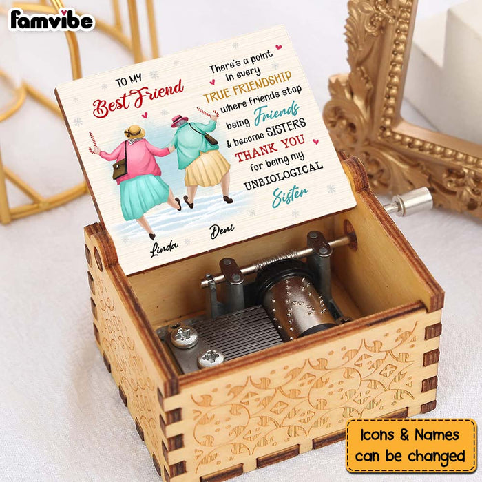 Personalized Gift For Friends Unbiological Sister Music Box 29919 1