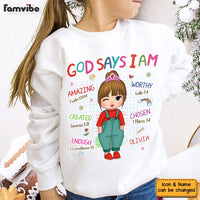 Personalized Birthday Gift For Granddaughter God Says I Am Kid T Shirt - Kid Hoodie - Kid Sweatshirt 29925 thumb 1