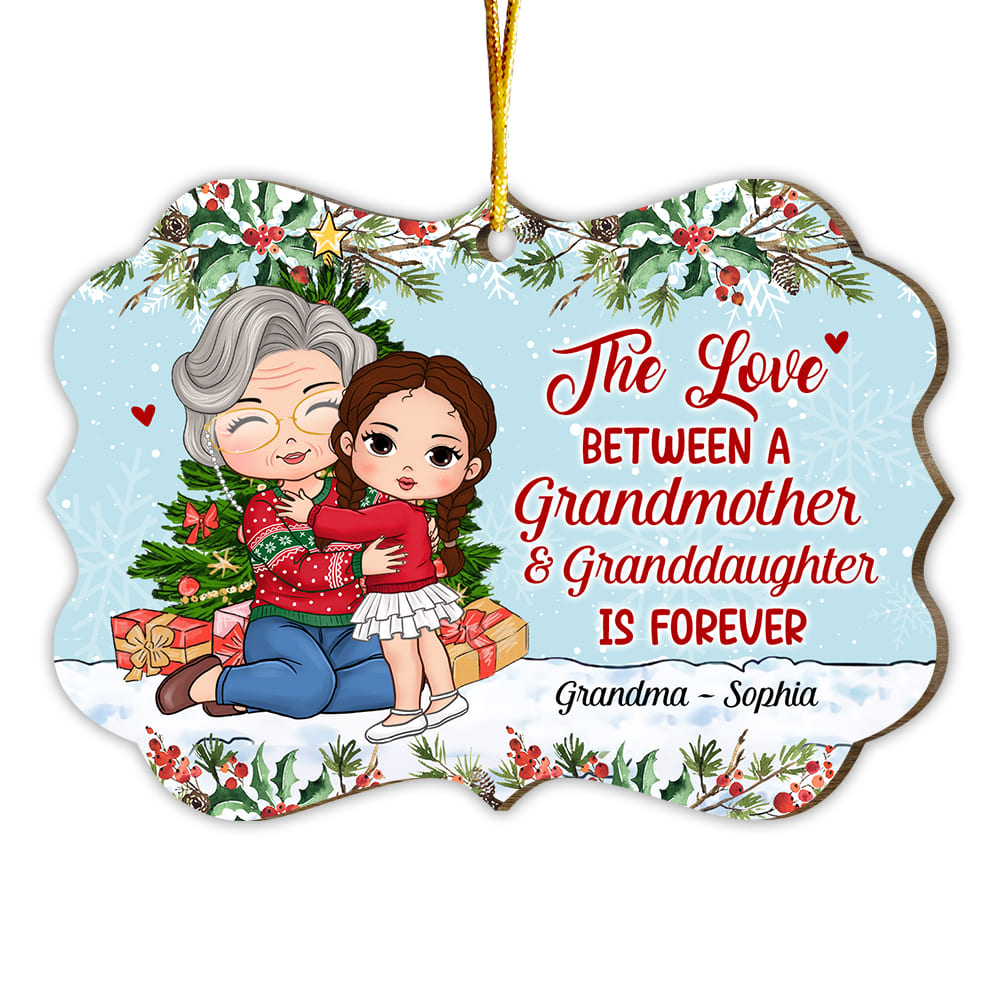 Personalized Christmas Gift Love Between Grandma And Granddaughter Is Forever Benelux Ornament 29930 Primary Mockup