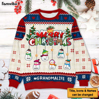 Personalized Snowman Christmas Gift For Grandma Ugly Sweater 29937 thumb 1