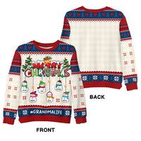 Personalized Snowman Christmas Gift For Grandma Ugly Sweater 29937 thumb 1