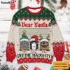Personalized Gift For Cat Lovers Santa Define Naughty Ugly Sweater 29945 1