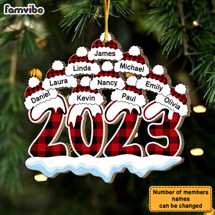 Personalized Family 2023 Santa Hats Christmas Ornament 29956 1