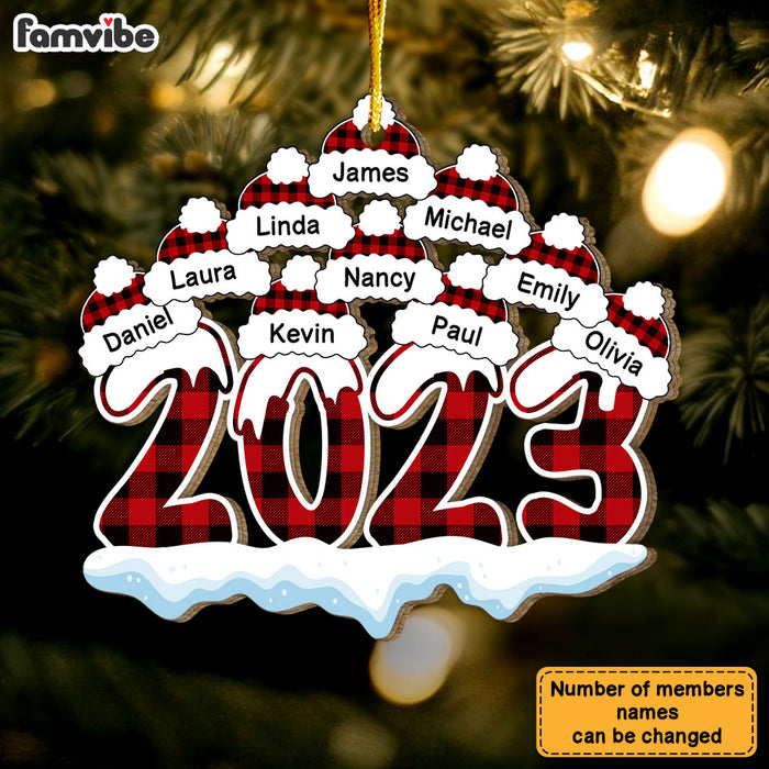 Personalized Family 2023 Santa Hats Christmas Ornament 29956 1
