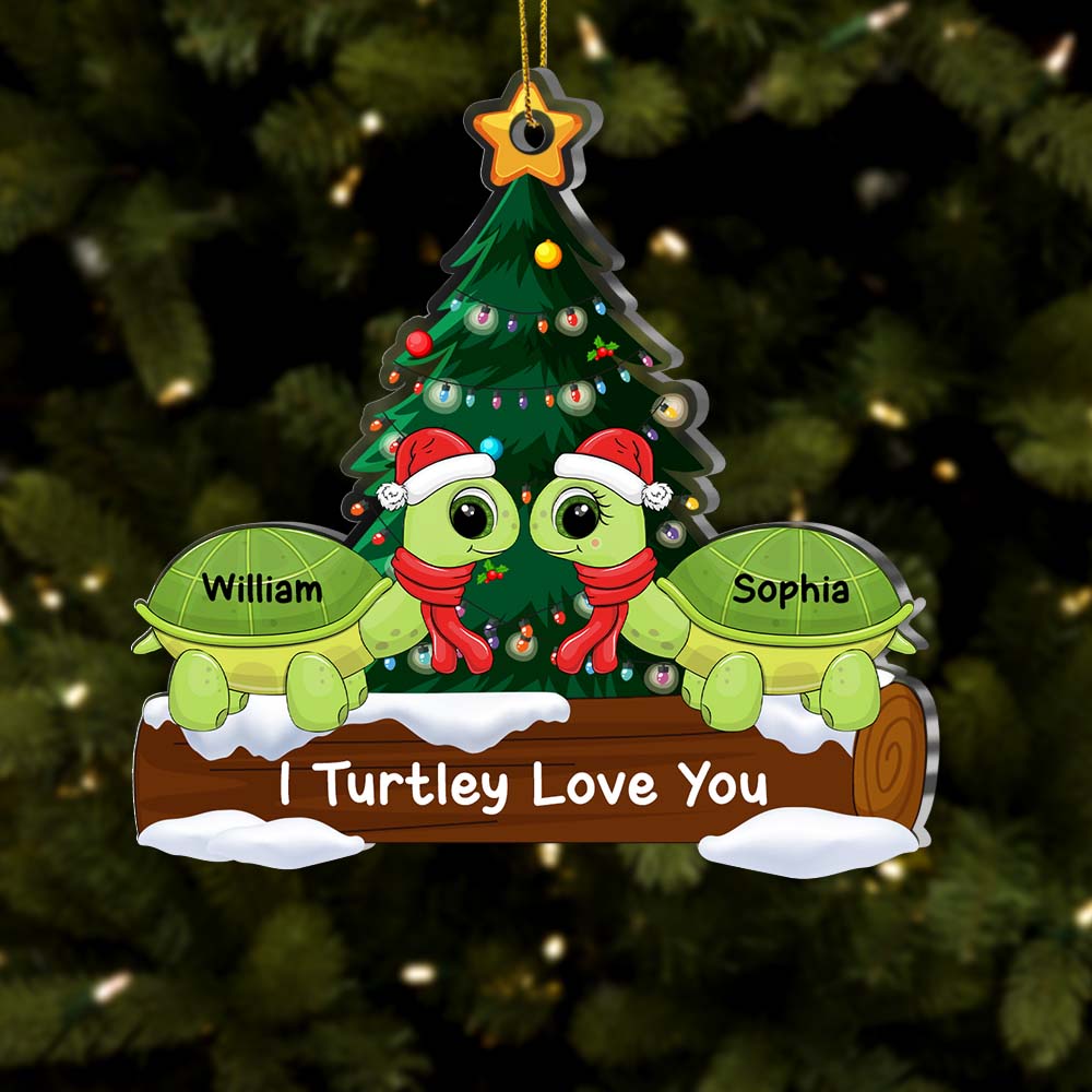 Personalized Couple Turtle I Turtley Love You Ornament 29960 Primary Mockup