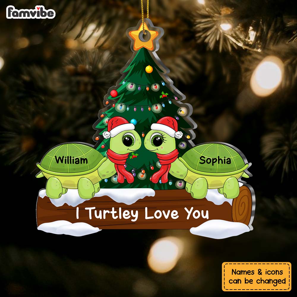 Personalized Couple Turtle I Turtley Love You Ornament 29960 Primary Mockup