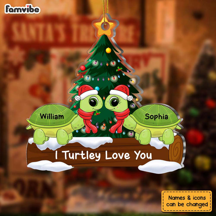 Personalized Couple Turtle I Turtley Love You Ornament 29960 1