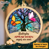 Personalized Memorial Butterfly Mom Dad 2 Layered Mix Ornament 29965 thumb 1