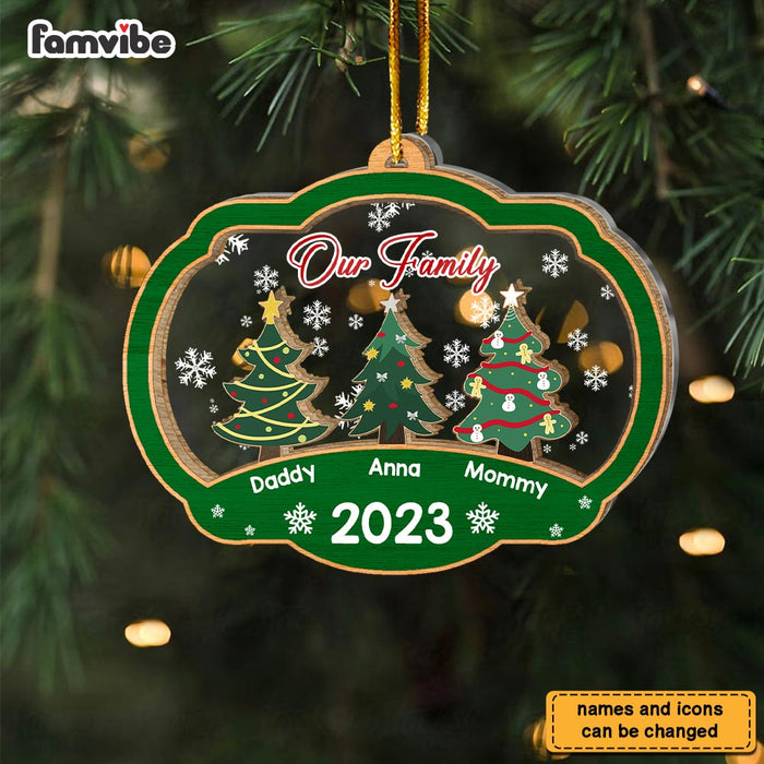 Personalized Our Family Christmas Tree 2 Layered Mix Ornament 29971 1